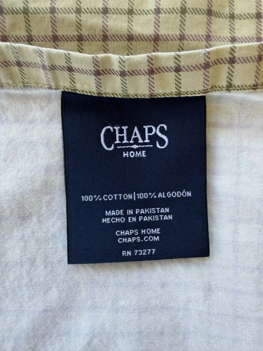 VTG Ralph Lauren Chaps Bramble Tattersall Neutral Plaid 2-Piece King Sheet Set